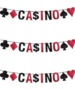 2 Letreros Banner Surtido Cartas Poker Casino Vegas Fiesta D