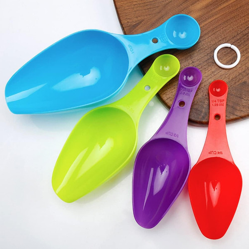 Juego De 4 Palas Cucharas Medidoras Doble Funcion