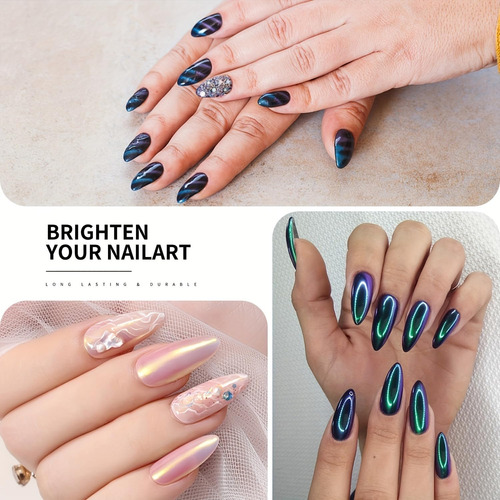 Conjunto De Pó De Unhas Cromado De 6 Cores Com Efeito De Esp