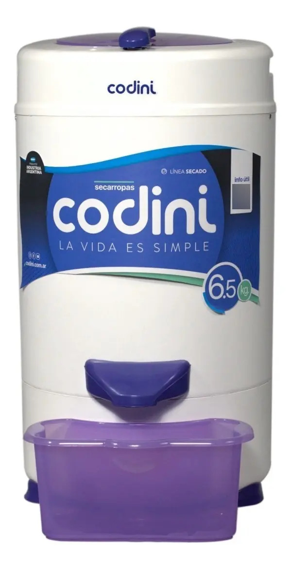 Secarropas Codini Innova 6.5kgs Color Blanco/lila