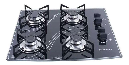 Imagem 6 de 10 de Fogao Cooktop 4 Bocas Preto Lines Safanelli Bivolt (fcl40)