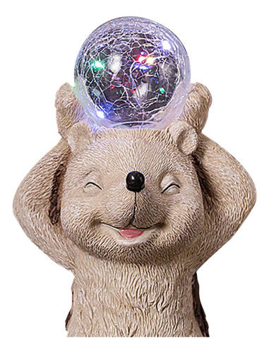 Estatua De Animales De Resina, Luz Solar De Jardín De Erizo