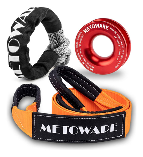 Anillo Bloque Snatch Polea Grillete 1/2 Pulgadas Kit Correa