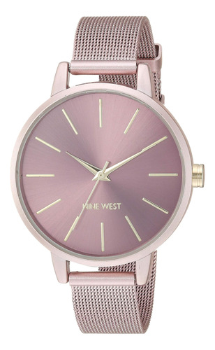 Reloj De Pulsera De Malla Rosa Para Mujer Nine West