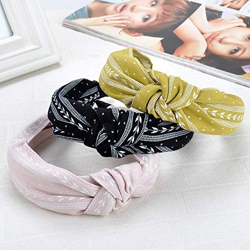 6 Diademas Anchas De Algodn-lino Con Nudo, Estilo Boho