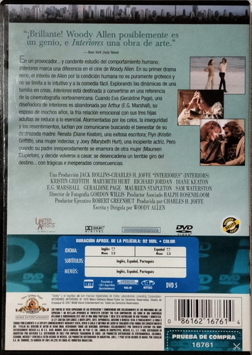 Interiores (interiors) 1978 Dvd Video