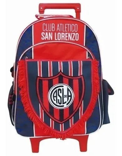 Mochila Escolar Con Carrito San Lorenzo 16'' Lic. Oficial