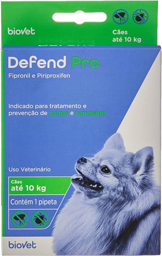 Defend Pro Para Cães 1 A 10kg 1 Pipeta Biovet