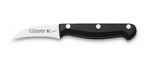 Cuchillo Mondador Mango Negro. 3 Claveles.