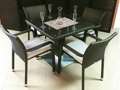 Elegante Comedor Rattan Sintético, Exteriores, Jardín