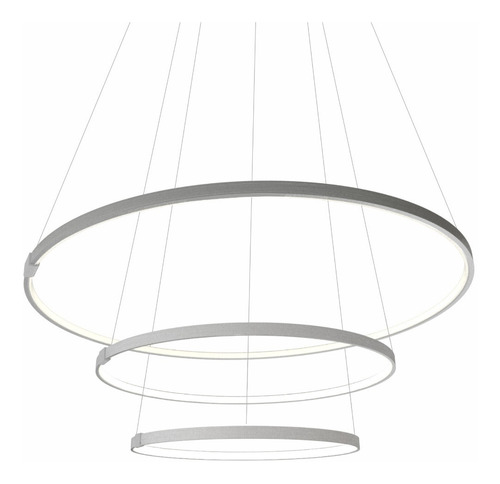 Imagen 3 de 10 de Lampara Colgante Triple Anillos Led Moderna 30-44-60 80w