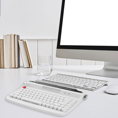 Teclas Redondas Retro Teclado Mecânico 84 Teclas Branco