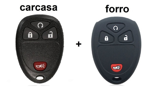 Carcasa Control Chevrolet Captiva 4 Botones + Forro Negro