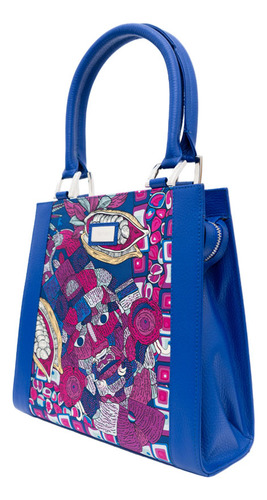 Bolsa Yaab Pineda Covalin Diseño Máscara De Jade Color Marino