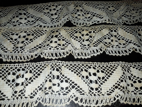 Antigua Puntilla Crochet Tejida Mano  2mts X  6,5cm + Regalo