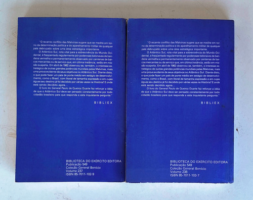 Livro Conflito Das Malvinas Volumes 1 E 2 - Bibliex 1986 (Usado)