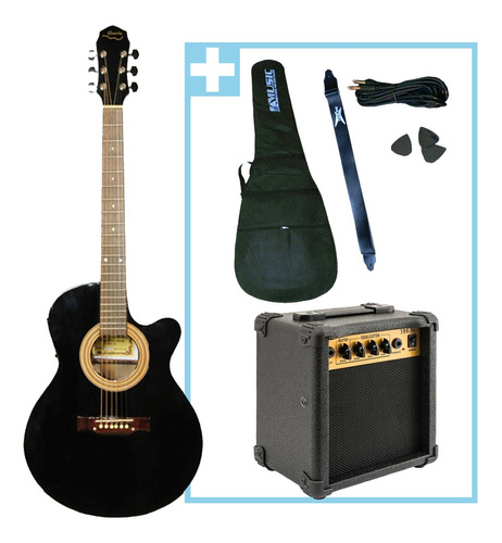 Combo Guitarra Electroacustica Gracia 300eq + Ampli 10w