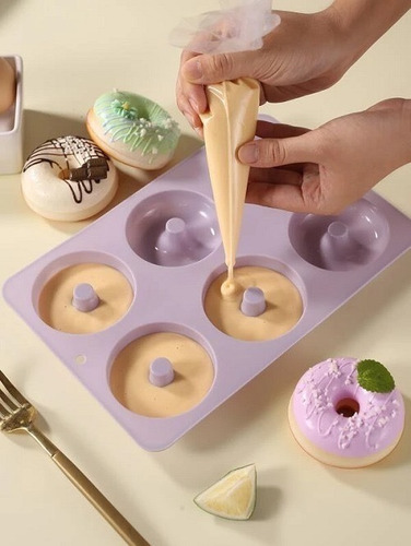 Molde Donuts De Silicona Molde De 6 Donas Repostería
