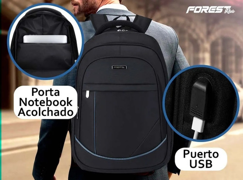 Imagen 6 de 9 de Mochila Porta Notebook Reforzada Impermeable 17