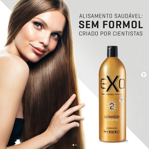 Imagem 3 de 10 de Progressiva Exoplastia Capilar Exohair 2x500ml + Brinde!
