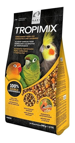 Fórmula Hagen Tropimix Para Cotorras Y Lovebirds, 2 Libras.