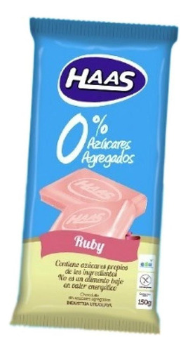 Haas Tableta 0% Azucar Ruby 150gr