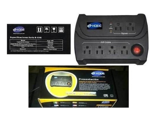 Regulador 1000va Black 6 Outlets Kode K-avr 1006