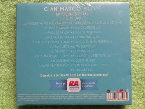 Eam Cd + Dvd Gian Marco Libre 2015 Edic. Especial Gianmarco