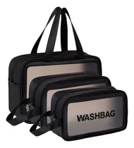 Comprar Kit Necessáires Feminina Maquiagem Cosméticos Viagem Praia C Cor Preto Desenho do tecido Lisa
