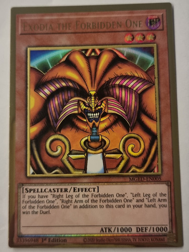 Yugioh! Exodia The Forbidden One Mged-en005 Gold 