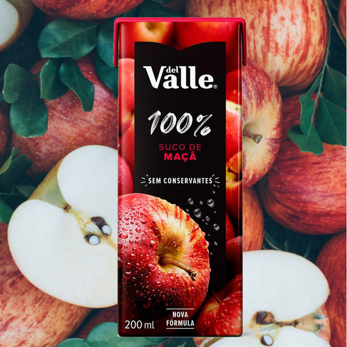 Kit C/ 18und Suco Del Valle 100% Fruta Sabor Maçã Tp 200ml