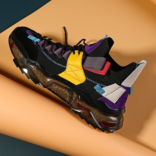 Imagen 3 de 10 de Hombre Zapatos Tenis Ligerosuela Suave Zapatillas Derunning