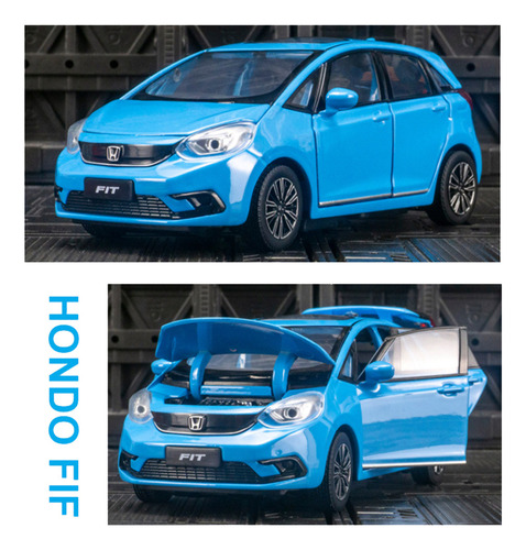 Nuevo Honda Fit Miniatura Metal Coche Con Luz Y Sonido 1/32