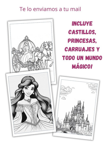 Kit Princesas Para Colorear | 28 Páginas Pdf Descargable