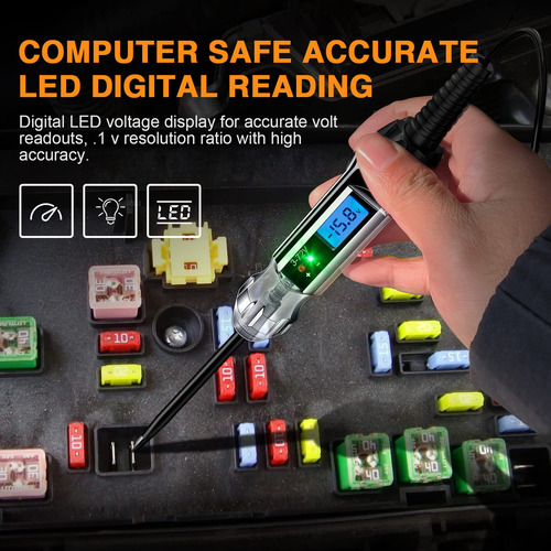 Probador De Circuito Lcd Digital Retroiluminado 3-72v Marca