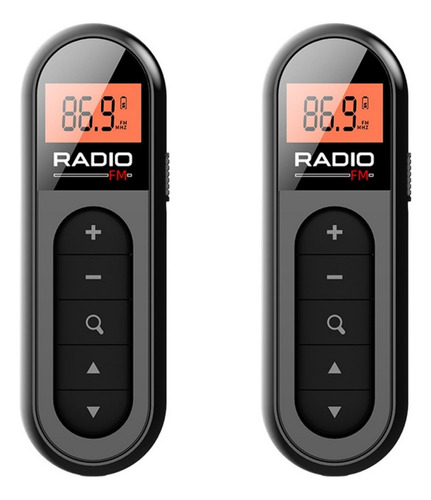 2pcs Mini Pocket Fm Radio 76-108 Mhz Recargable Lavalier .