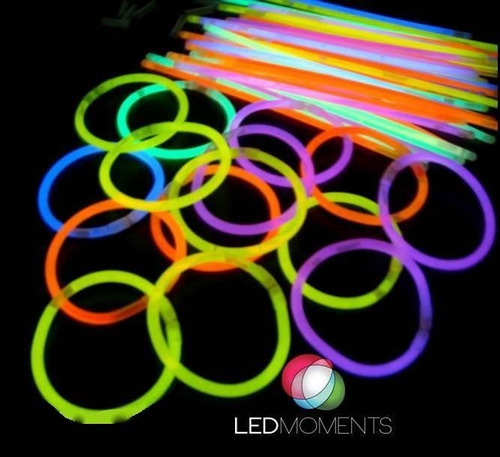 Imagen 1 de 3 de Pulseras Luminosas Neon Quimica Cotillon Pack X 100 Unidades