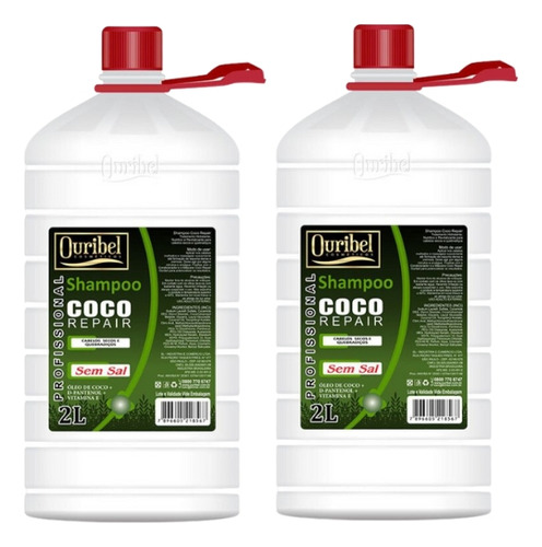 Shampoo Ouribel 2000ml Coco Repair - Kit C/2un