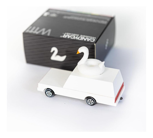 Candycar® Colección De Madera A Presión Vagón Cisne Blanco,