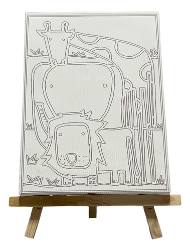 Set De 5 Lienzos Para Pintar Con Caballete Y Pinturas