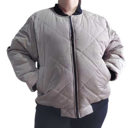 Campera Puffer Estilo Bomber De Matelasse Semi Impermeable