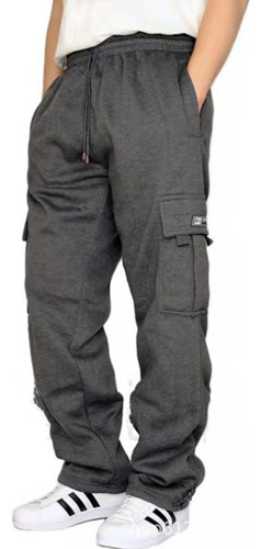 Pantalones Deportivos Y De Ocio Con Puños De Felpa, Múltiple