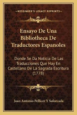 Libro Ensayo De Una Bibliotheca De Traductores Espanoles ...