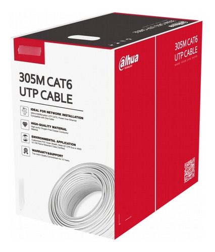 Dahua Pfm920i-6un-c - Cable Utp Cat6 Cobre 305m Blanco Cm