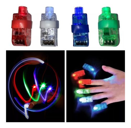 4 Anillo Luminosos Luz Led Batucada Conciertos Colores Neon