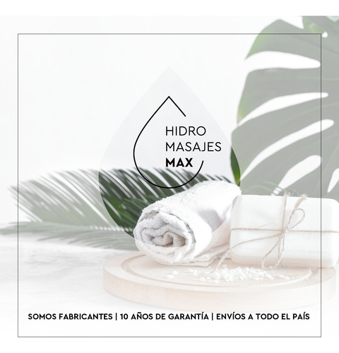 Hidromasaje Max Minimalista 170x80x45 26 Jets 1,5hp Almohada