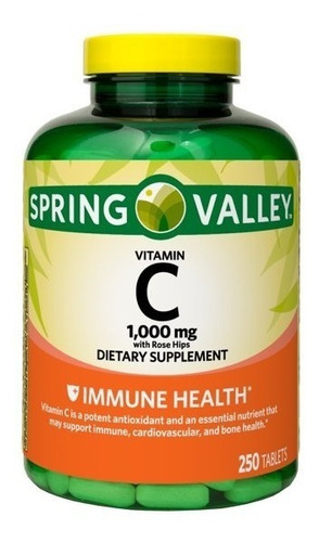 Vitamina C + Rose Hip Sistema Inmune 250 Tabletas Eg I8 Sabor Sin Sabor