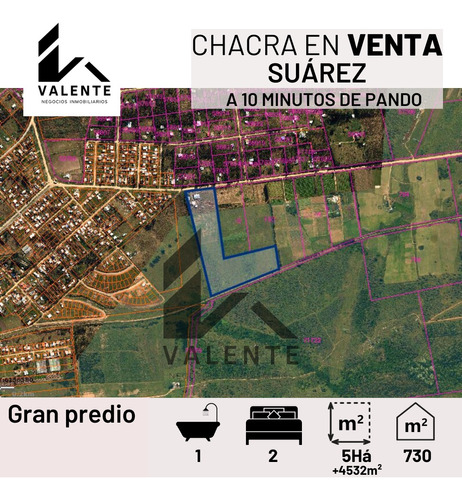 Chacra En Venta De 5 Há Y 4532m² ( Suárez,canelones), A 10 Minutos De Pando.