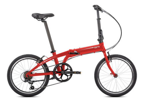 Imagen 1 de 2 de Bicicleta urbana plegable Tern Link A7 R20 Único frenos v-brakes cambio Shimano Tourney color matte red/white con pie de apoyo