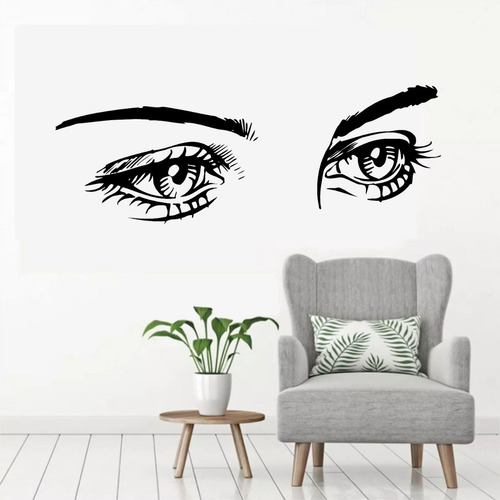 Adesivo Decorativo Papel Parede Design Sobrancelha Cilios Hd